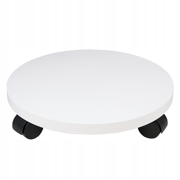Подставка для цветов на колесах, 30см (цвет белый)