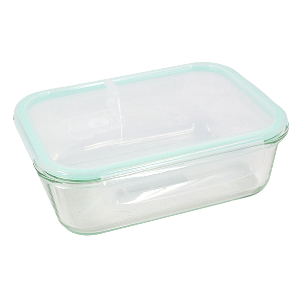 Контейнер стеклянный прямоугольный 1040мл с пластиковой крышкой