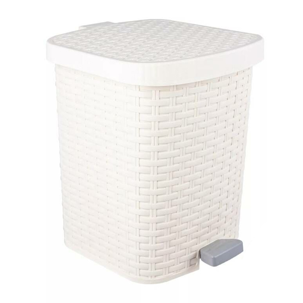 Контейнер для мусора педальный 12л АРТЛАЙН (без вкладыша)(молочный) (то)