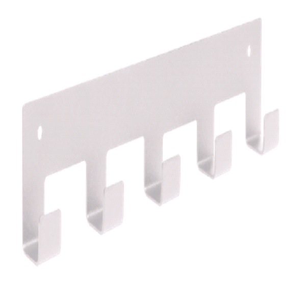 Вешалка настенная 5 крючков на холдере (белый) (хпп) (то)