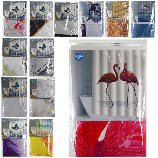 Штора для ванной 180*200см (материал - полиэстер)