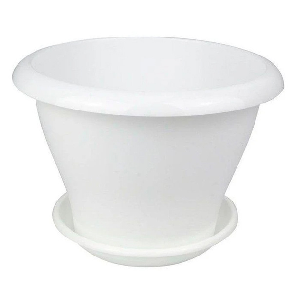 Горшок "Гамма плюс", D22, с поддоном 2,9л белый