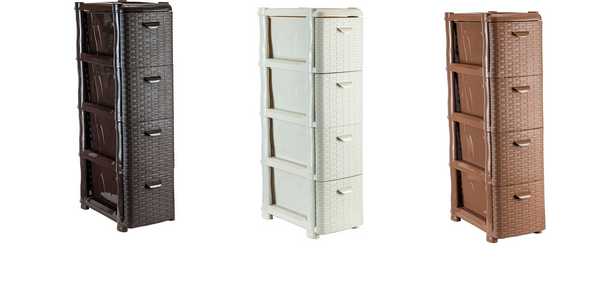 Комод  узкий РОТАНГ (4 секции) (то)