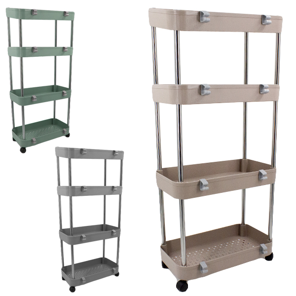 Этажерка 4-х ярусная 41*21*80см (пластик, металл)