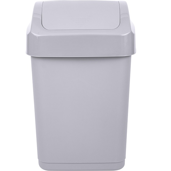 Контейнер для мусора 50л Step с крышкой-маятником серый (то)