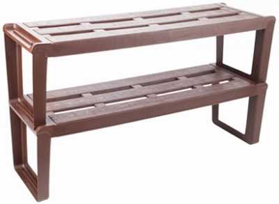 Этажерка для обуви Slip 2-х секц. (шоколадный)(то)