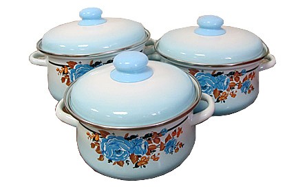 Набор  эмал  "Зимняя роза-7" Объем, л./размер, см: 2.0х3.0х4.0 л