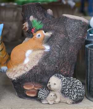 Пень сова с белкой