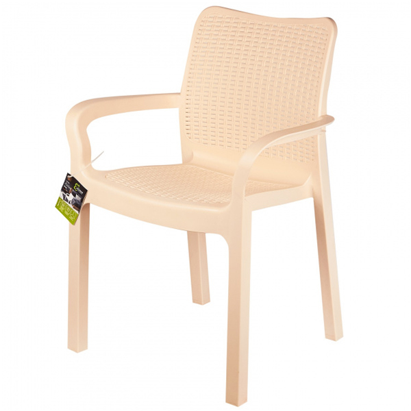 Стул пластиковый Rattan 506х580х833мм сливочный (то)