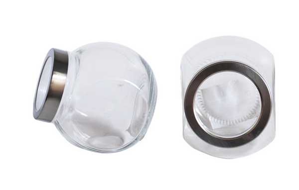 Банка для сыпучих продуктов стеклянная с пластиковой крышкой Н-16,5см (боковая)