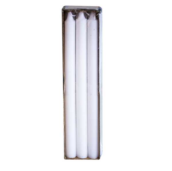 Свечи классические, белые, набор 6шт (24см)