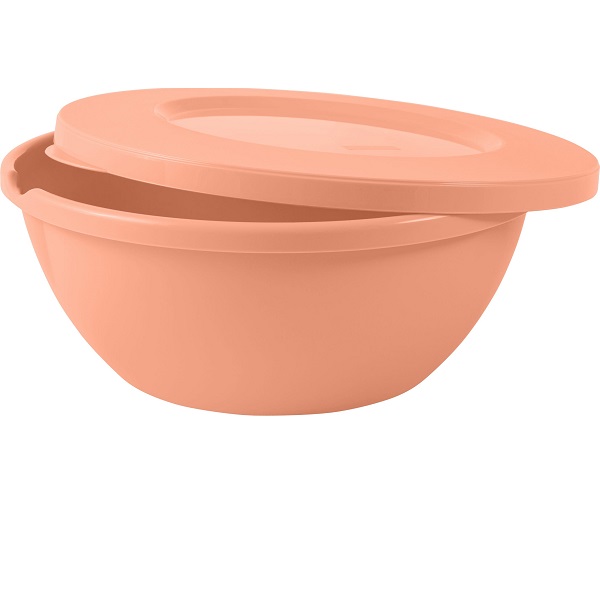 Миска HELSINKI 5л с крышкой персиковая карамель (то)