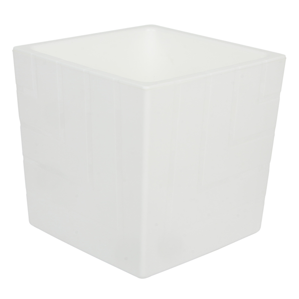 Горшок Квадро 6,6л с цв. вкладкой Белый