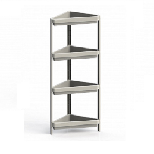 Этажерка 4-х секц. угловая Kleo 442х330х1000мм (бежевый)(то)