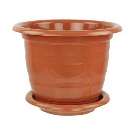 Горшок цв. с поддоном "Виола" 3,5л. (коричневый)(то)