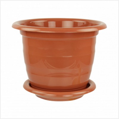 Горшок цв. с поддоном "Виола" 2л (корич.)(то)