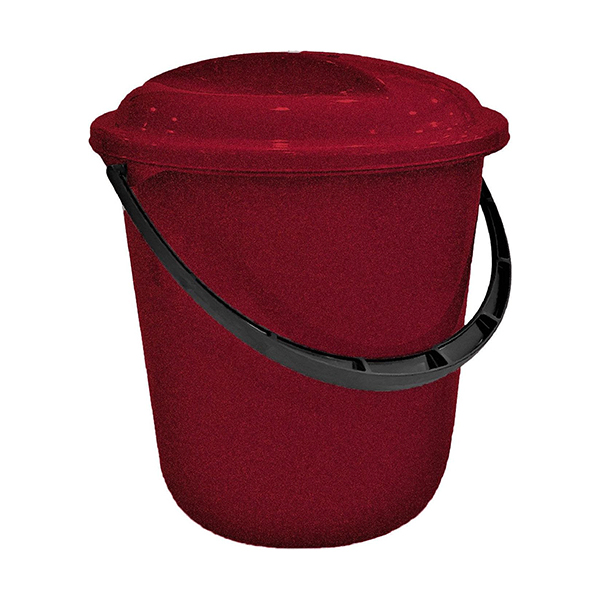 Ведро 7л Rock'n'Roll с крышкой бордо (то)
