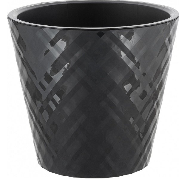 Горшок для цветов Manhattan D230мм, 5л c дренажной вставкой оникс (то)