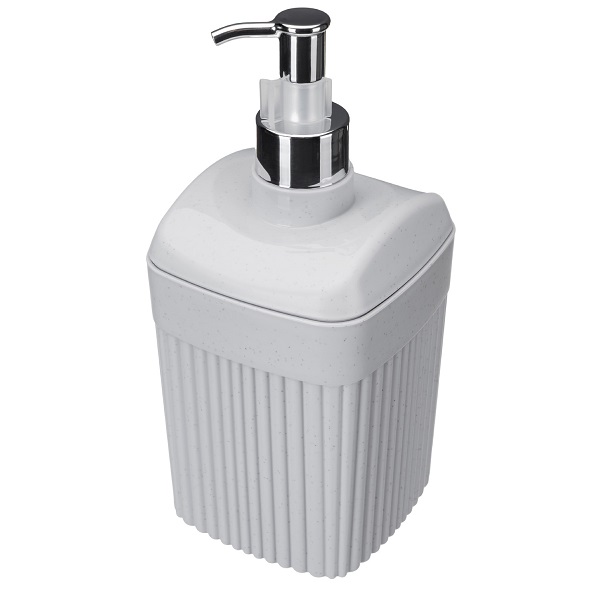 Диспенсер для жидкого мыла "VELVET" 90х90х187мм, 0,65л (светло-серый флэк)(то)