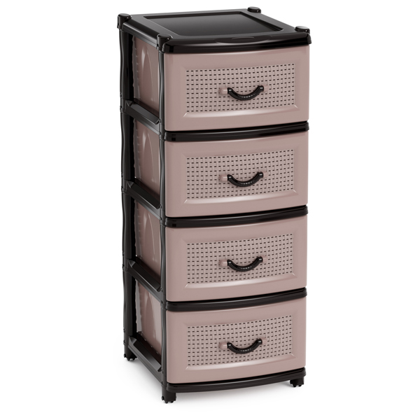 Комод 4-х секционный 40х46х91 см (корич.) (то)