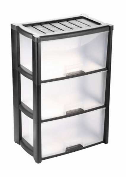 Комод "Колорит" 3 секции (черный) (то)