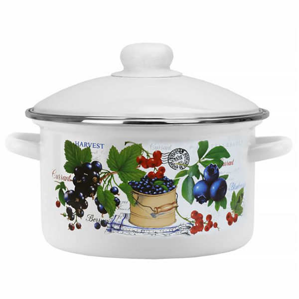 Кастрюля эмал цил Organic 4,0л мет/об