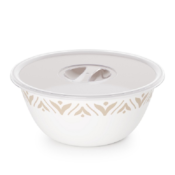 Чаша "Эстетика" 3,5л с крышкой (бело-бежевый) (то)