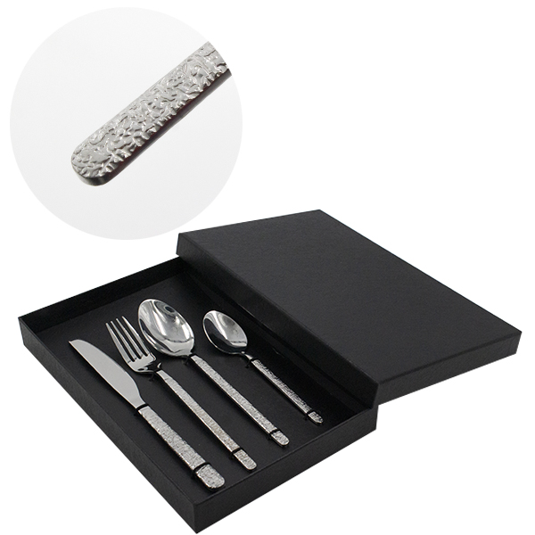 Набор столовых приборов 4шт в подар упак (ложка, вилка, нож столовые и ложка чайная)