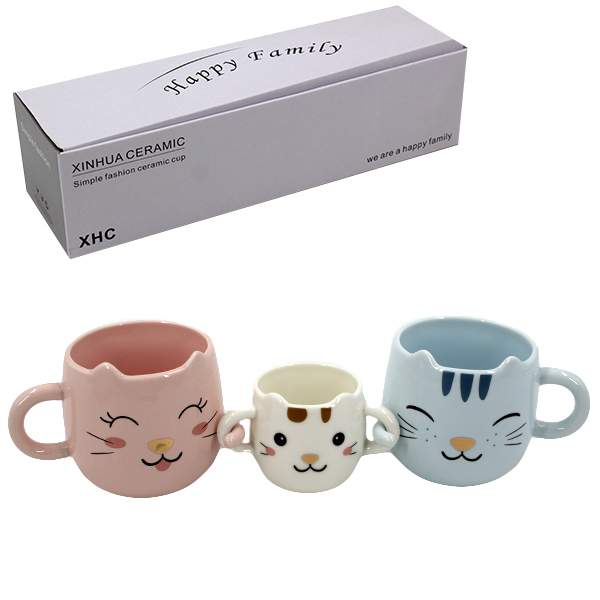 Кружка керамическая СЕМЬЯ, набор 3 шт