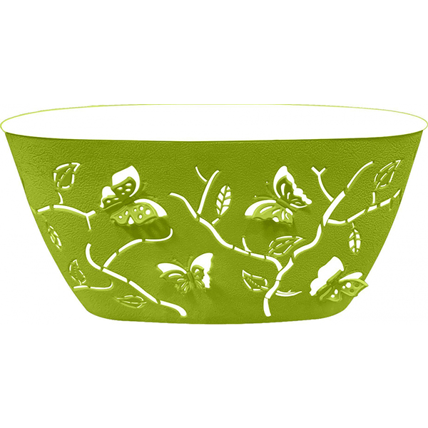 Горшок для цветов Plast Team Butterflies 7,3л 470х150мм овальный зеленое яблоко (то)