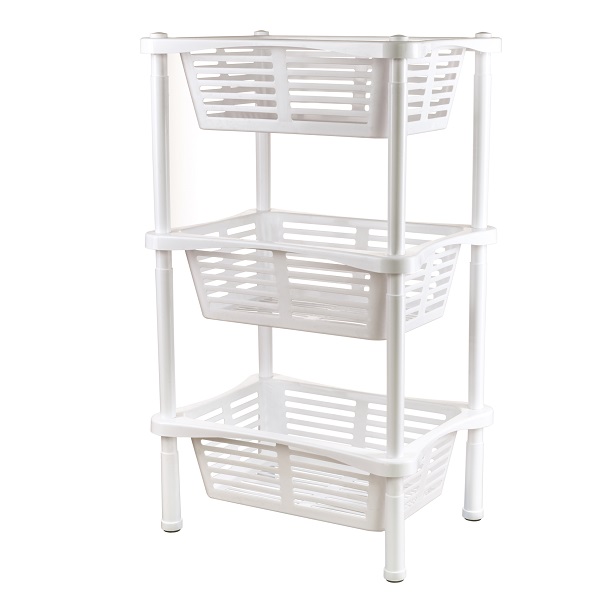 Этажерка с корзинками  Krita 3-х секц (слоновая кость)(то)