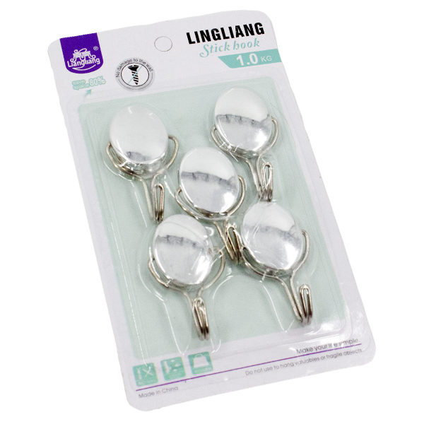 Крючки набор 5шт (пластик+металл)