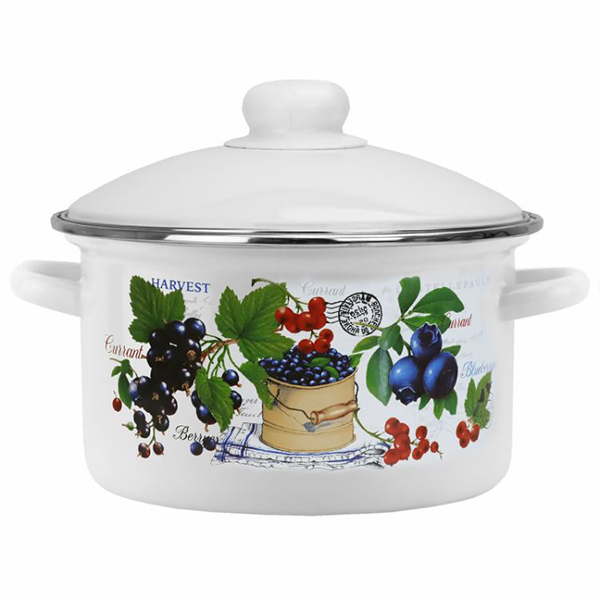 Кастрюля эмал цил Ягодный сезон 3,0л мет/об