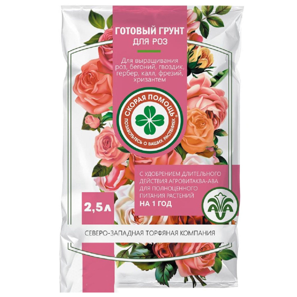 Грунт Скорая помощь c удобрением АВА 2,5л Розы