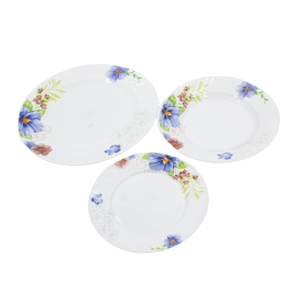 Тарелки из стеклокерамики 18шт (суповая d-20см - 6шт / обеденные d-18см и d-25см - по 6шт)