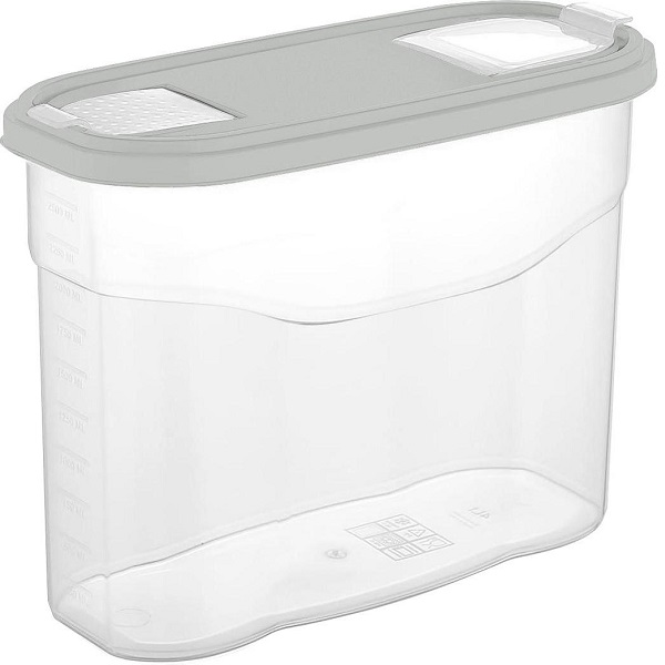 Банка для сыпучих продуктов BERGEN 2л пепельный жемчуг (то)