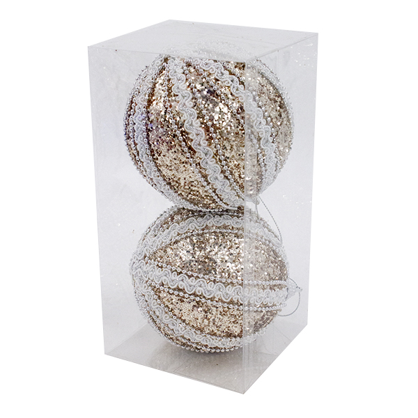 Шарики елочные 10см набор 2шт 