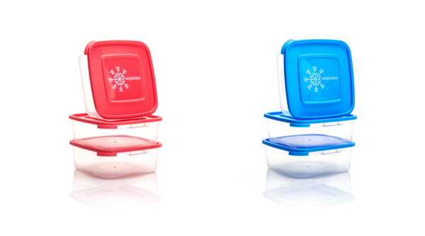 Комплект конт. для замораживания продуктов 0,7л (3шт.) МОРОЗКО квадр.(то)