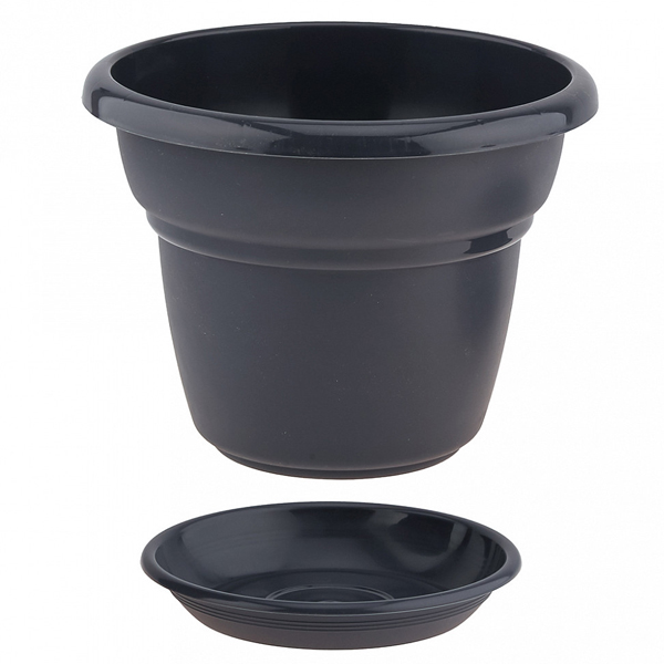Горшок "Милано", D25, с поддоном 4,5л антрацит