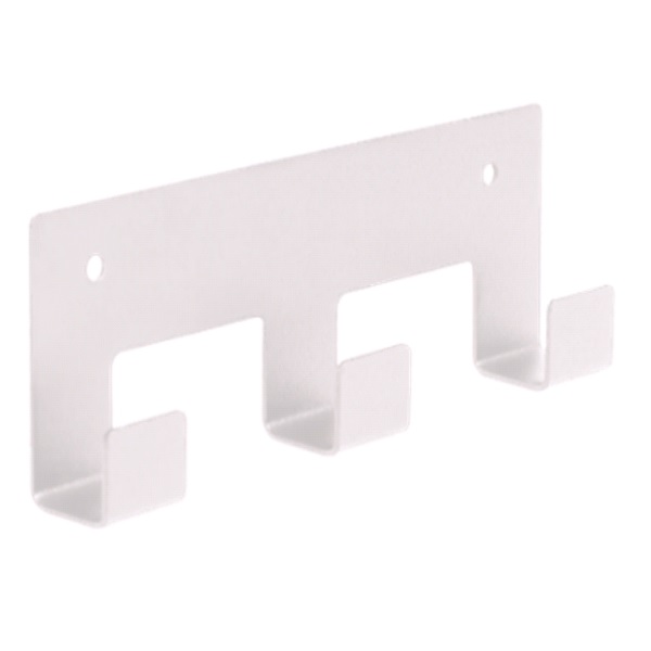 Вешалка настенная 3 крючка на холдере (белый) (хпп) (то)