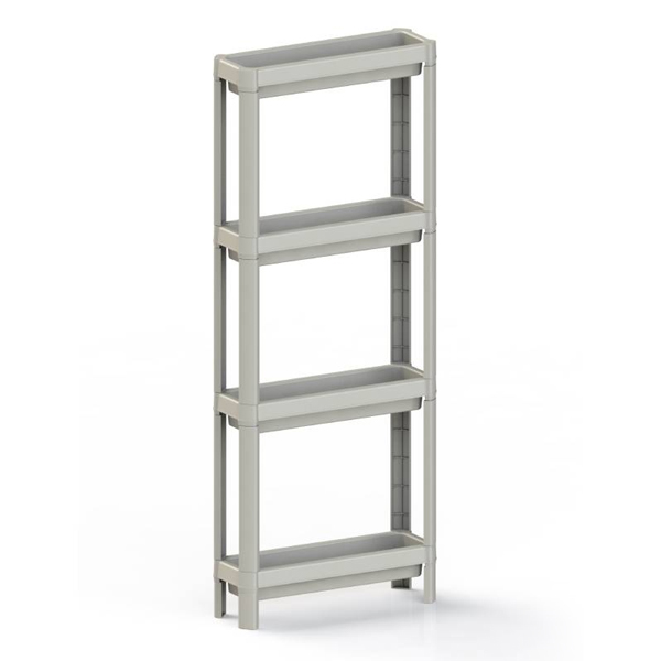 Этажерка 4-х секц. узкая Kleo 398х127х1000мм (бежевый) (то)