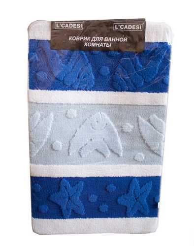 Коврик из полипропилена на латексной основе, "L'CADESI LEMIS", 60х100см из 2 штук,3243 синий, Турция