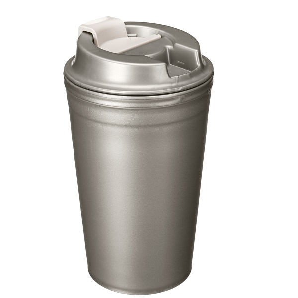 Термостакан 350мл с клапаном (Металлик бежевый)(то)
