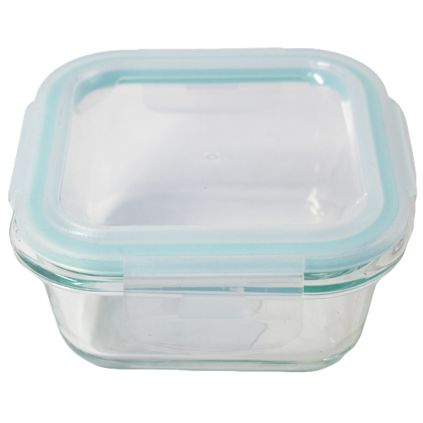 Контейнер стеклянный квадратный 800мл с пластиковой крышкой
