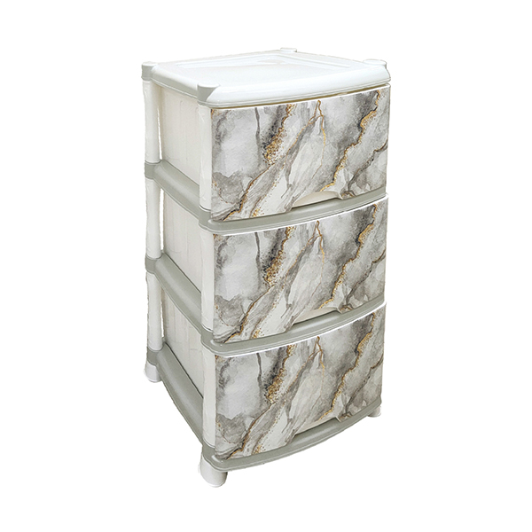Комод 3-х секц.декор Мрамор 39х47х75см