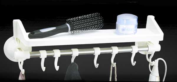 Полка в ванную с крючками VENTOSA