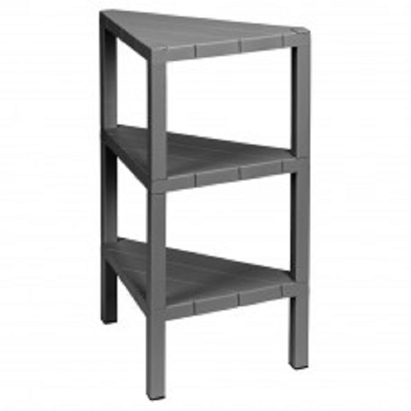 Этажерка угловая NATURE 330х330х725мм (Серый) (то)