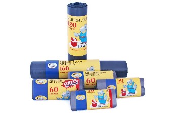 Мешки д/мусора 120л. 10шт.(кор 20шт) особо прочные 20 мкм, в рул (то)