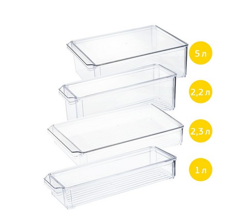 Органайзер для холодильника 10х30х5см с крышкой прозрачный (то)