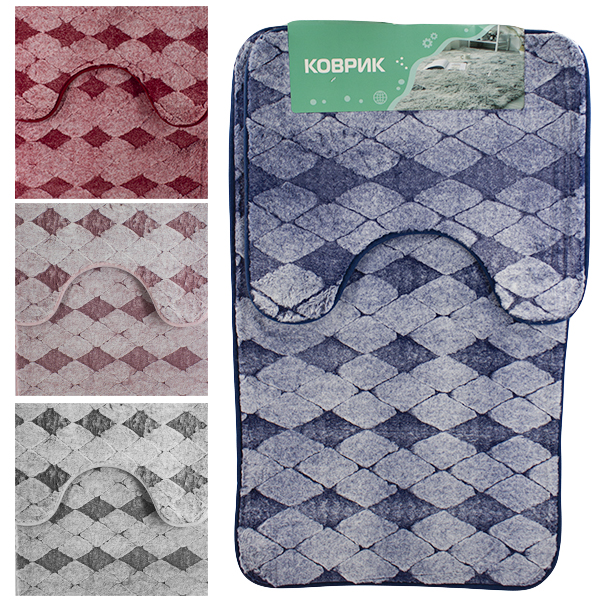 Коврик для ванной комнаты, набор 2шт (50*80см и 48*40см)